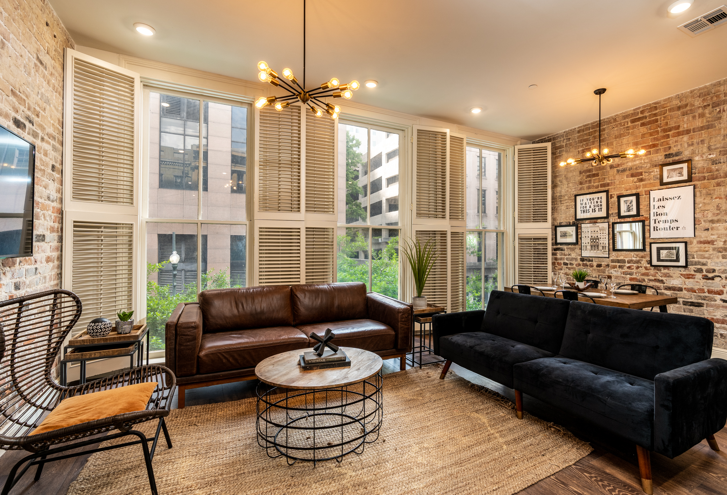 The Alexandre Unit 402 living room, a New Orleans luxury rental.